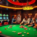 Players engaging at a poker table, showcasing GG 88's exciting casino atmosphere.